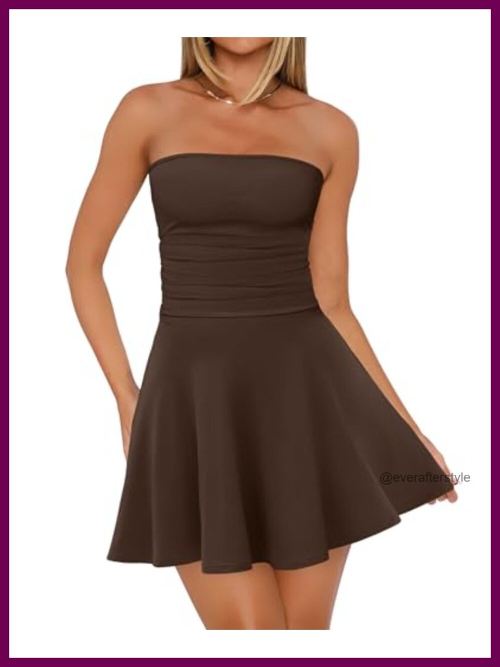 Tube Mini Dress Strapless Side Ruching A-Line Party Club